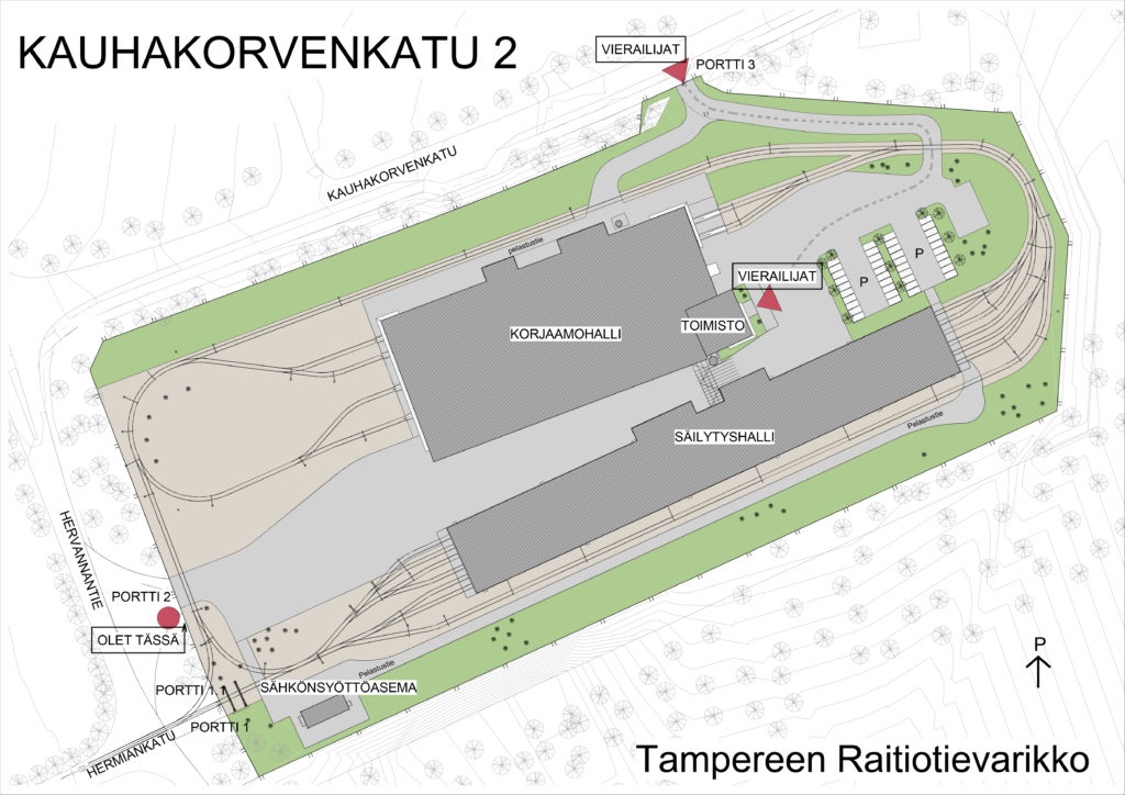 Tampereen raitiotievarikon kartta