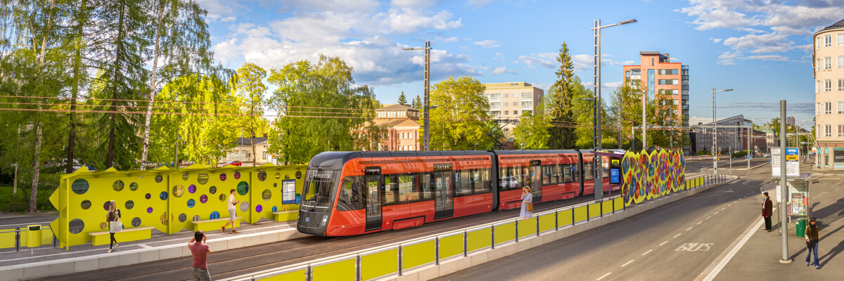 Tampereen Ratikan taidepysäkki Pyynikintorilla