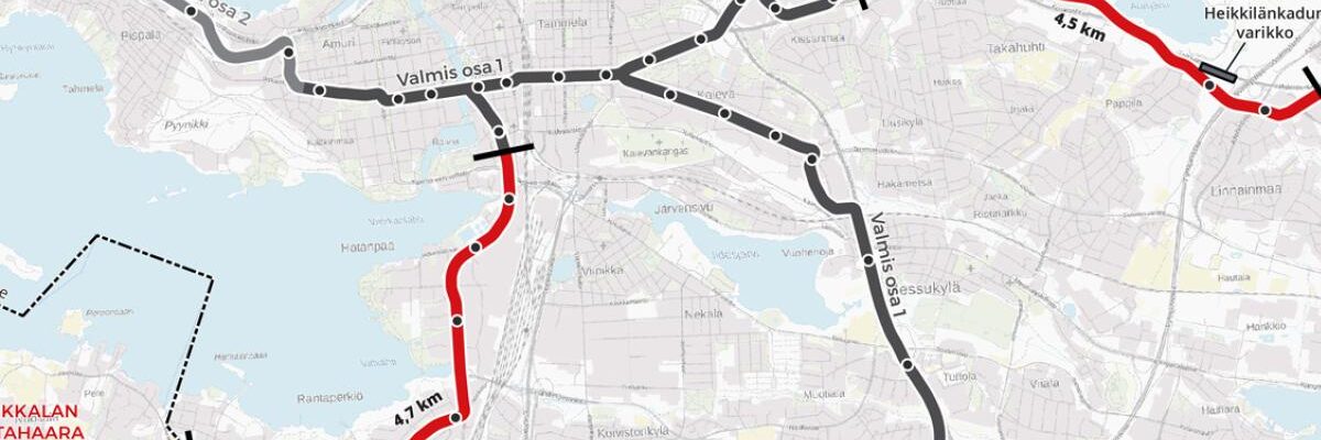 Raitiotien alustavat katusuunnitelmaluonnokset Tampereen Linnainmaalle, Hatanpäälle ja Härmälään sekä Pirkkalaan