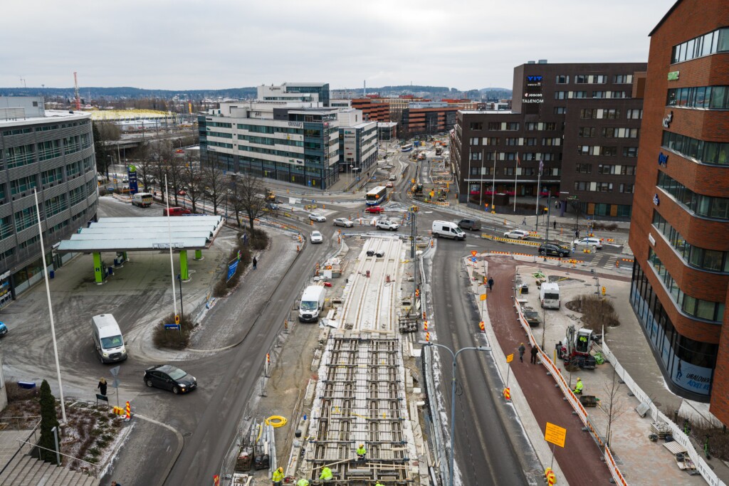 Kiskotyömaa Hatanpään valtatiellä