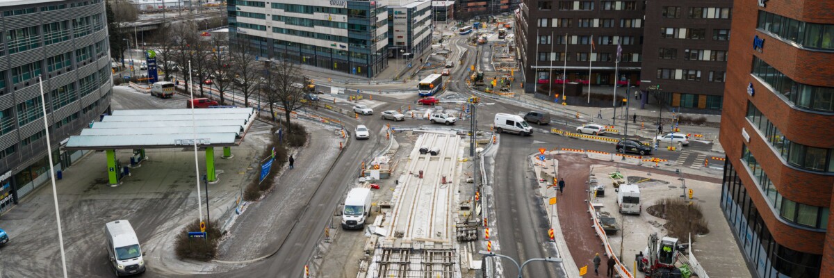 Kiskotyömaa Hatanpään valtatiellä