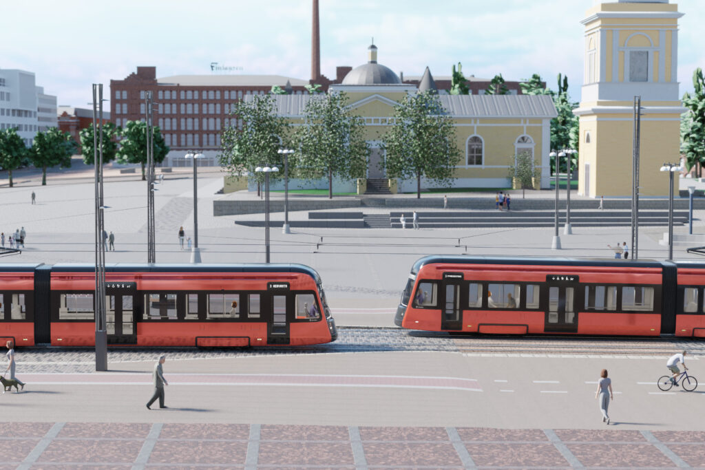 Tampereen Ratikka Keskustorilla