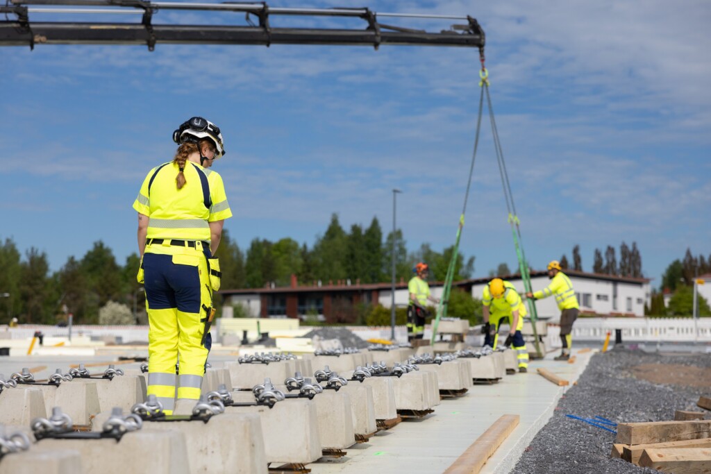 Pirkkalan Partolaan on rakennettu raiteita alkukesällä. Kuva: Tampereen Ratikan Pirkkala–Linnainmaa -allianssi / Opa Latvala